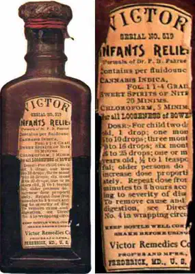 Cannabis indica en el jarabe Victor, para el alivio de los niños