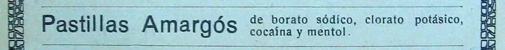 Cocaína Amargos pastilla 1932