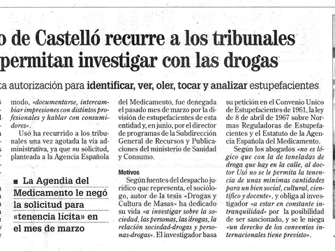 «Tenencia lícita» de drogas